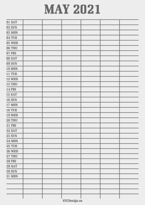 Grey Calanders 2021 Monthly Calendars, Planners, Printable Free, Grey – Planners for ...