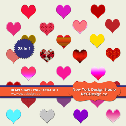 Valentine's Day Hearts PNG Pack 1