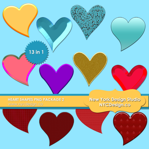Valentine's Day Hearts PNG Pack 2