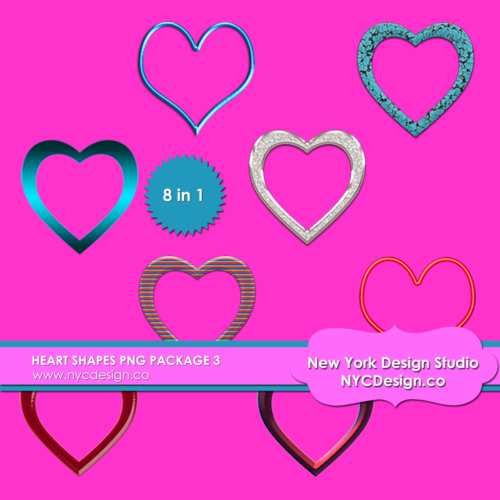 Valentine's Day Hearts PNG Pack 3
