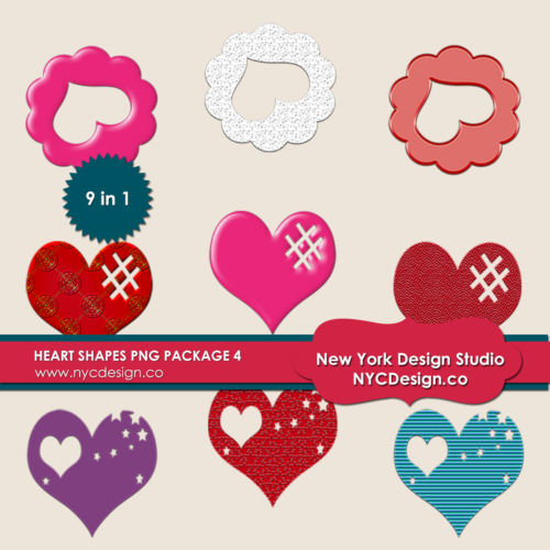 Valentine's Day Hearts PNG Pack 4