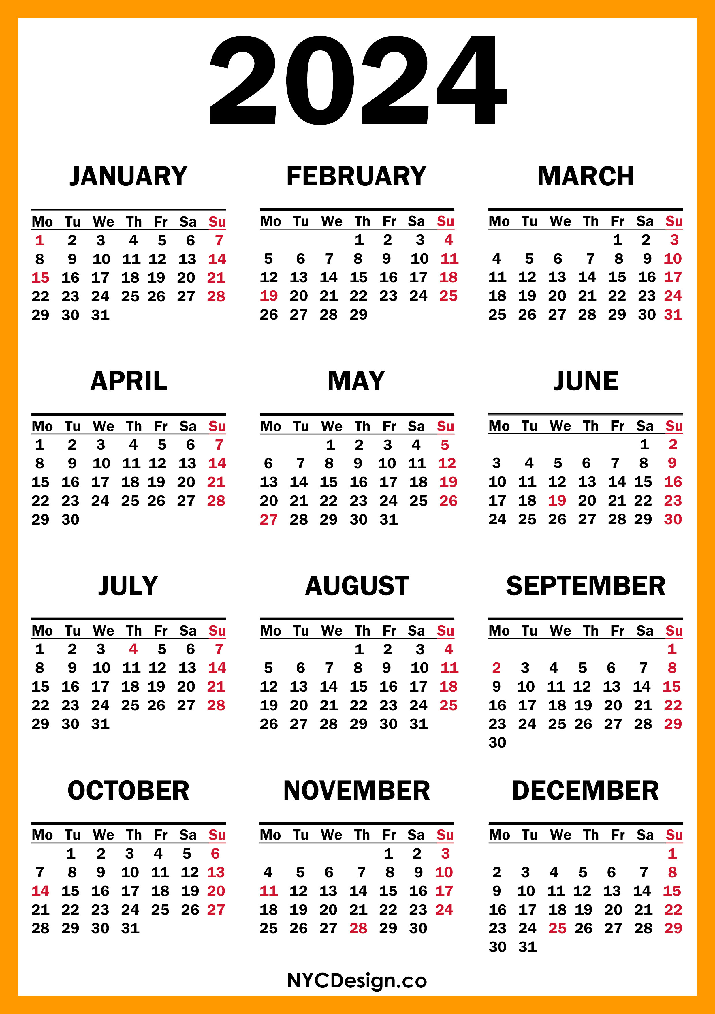 2024 Holiday Calendar In Usa Free Joyan Cherilynn