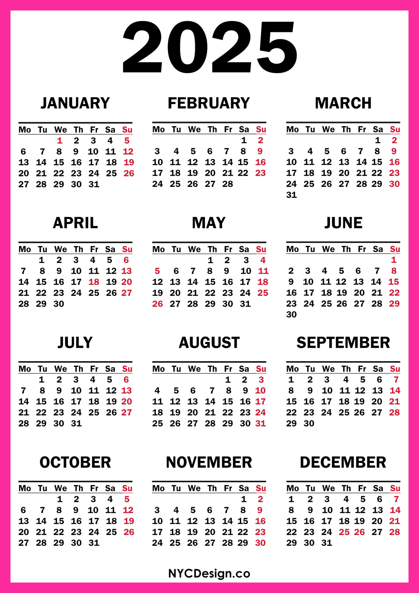 Printable 2025 Calendar With Holidays