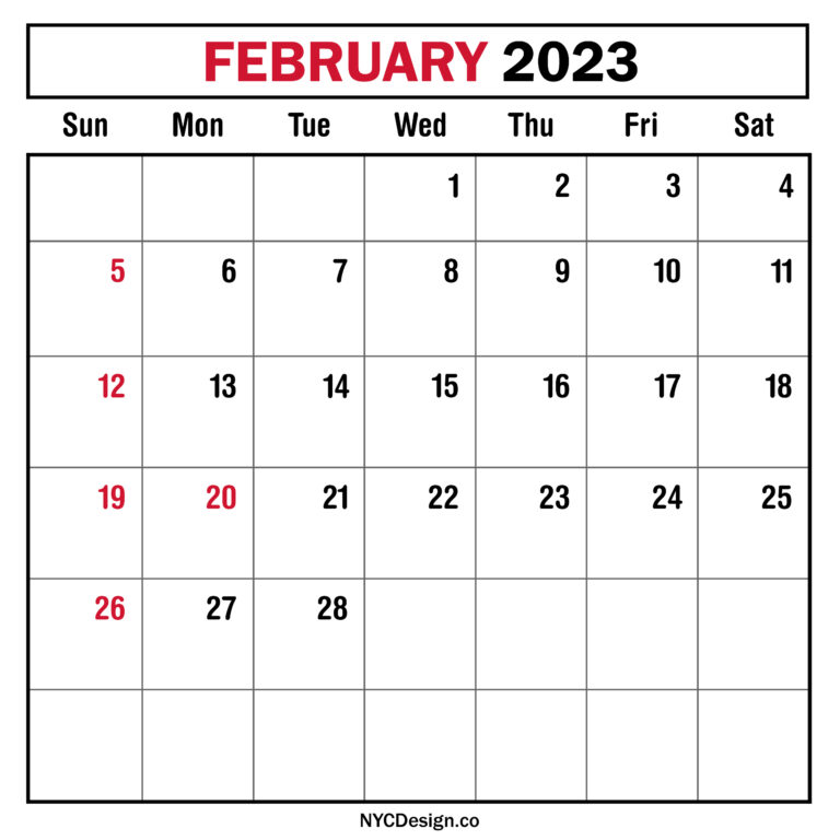 February 2023 Monthly Calendar with US Holidays, Planner, Printable